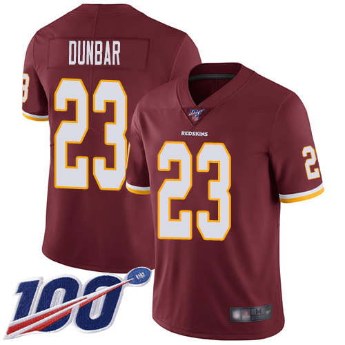 Washington Redskins Limited Burgundy Red Youth Quinton Dunbar Home Jersey NFL Football #23 100th->youth nfl jersey->Youth Jersey